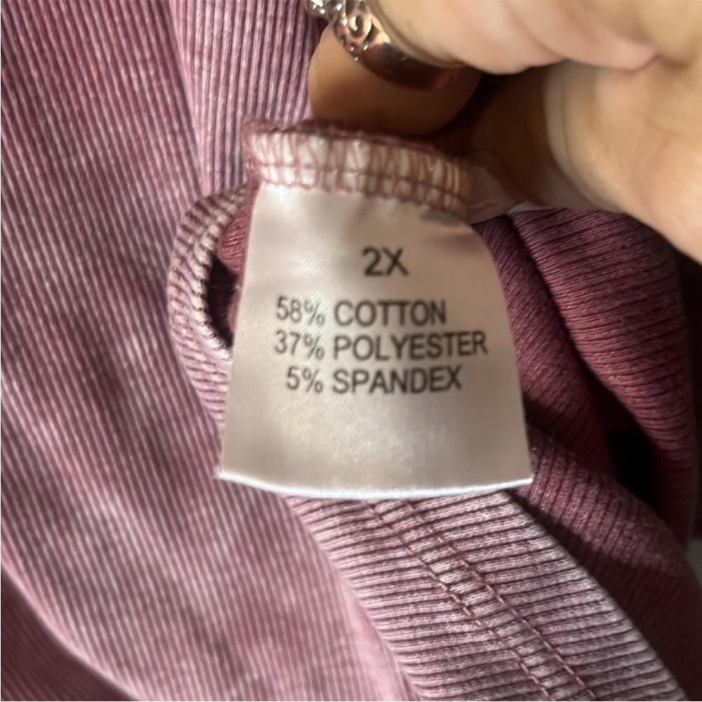 Anthropologie Jane & Delancey Mauve Ribbed
Burnout Sweatshirt Top Pullover Sz 2X - Picture 8 of 10